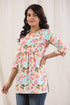 Women Multi Floral Printed A-Line Pure Cotton Kurti