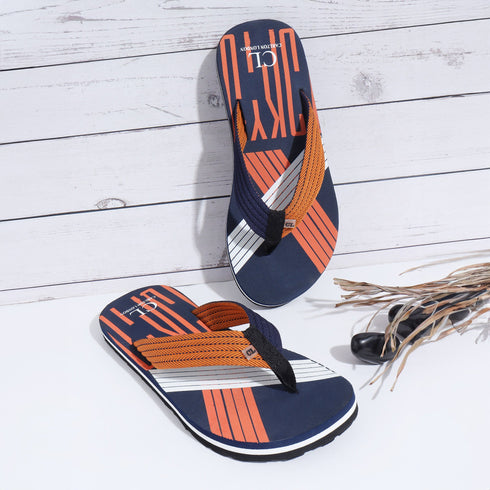 Men's Geometric Print Thong Slipers