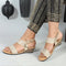 Women's Gold Elasticated Wedge Sandals
