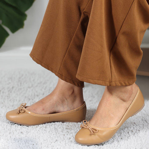 Women's Round Toe Bow Detail Ballerinas