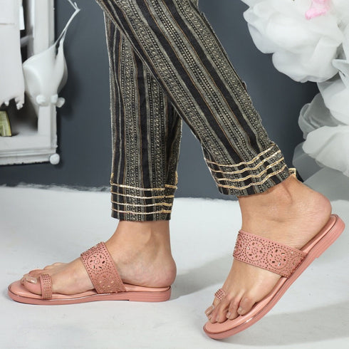 Women's Embellished Toe Ring Flat Sandals