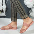 Women's Embellished Toe Ring Flat Sandals