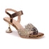 Women's Embellished Sculpted Heel Ankle Strap Sandals