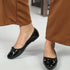 Women's Round Toe Bow Detail Ballerinas
