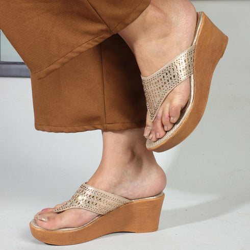 Women's Embellished Open Toe Wedge Heels Sandal