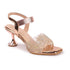 Women's Embellished Sculpted Heel Ankle Strap Sandals