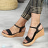 Women's Embellished Ankle Strap Wedge Sandals