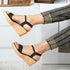 Women's Embellished Ankle Strap Wedge Sandals