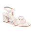Women's Buckle Detail Square Toe Block Heel Sandals