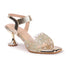 Women's Embellished Sculpted Heel Ankle Strap Sandals