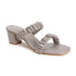 Women's Ruched Strap Square Toe Block Heel Sandal