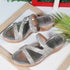 Women's Metallic Glitter Wedge Slide Sandals