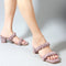 Women's Ruched Strap Square Toe Block Heel Sandal