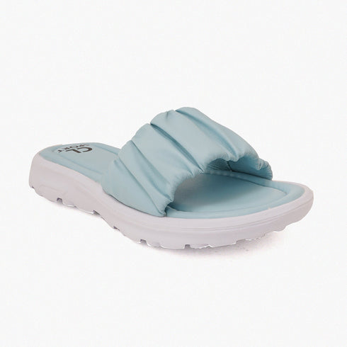 Women's Ruched Strap Comfort Slide Sandals