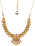 GoldPlated Red Kemp Studded Flower Temple Jewellery Set