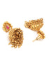 GoldPlated Red Kemp Studded Flower Temple Jewellery Set
