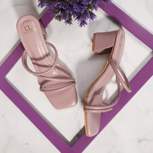 Women's Thin Strap Square Toe Block Heel Sandal