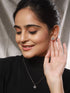 Anti-Tarnish Rhodium Plated AD Studded Minimal Floral Pendant Jewellery Set