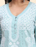 HOK chikankari Tunic for Women in Sky Blue