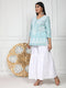 HOK chikankari Tunic for Women in Sky Blue