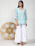 HOK chikankari Tunic for Women in Sky Blue