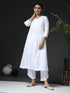 Anjana in Hand Embroidery Chikankari Long Kurti for Women in White