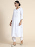 Anjana in Hand Embroidery Chikankari Long Kurti for Women in White