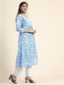 Hand embroidery Chikankari V neck Anarkali Dress | Long Kurti in Cotton For Women 2