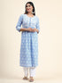 Hand embroidery Chikankari Long Kurta- Printed White