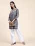 Rijuta in HOK Chikankari Short Tunic for Women -Grey