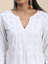 Chikankari Hand embroidery Anarkali Dress in Cotton White