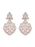 Rose Gold Plated AD Studded Luxe Chandelier Designer Earrings