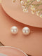 Anti-Tarnish Gold Toned Round Pearl Studds 16 mm Studds Earrings