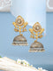 Dual Toned Pearl Beaded Bird Motif Dome Shaped Contemporary Jhumka earrings