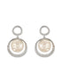 Silver Plated Quirky Pearl Drop Minimal Orbital Earrings