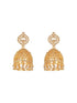 Gold Plated Cubic Zircon Studded Statement Jhumka Earrings