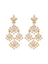 Gold Toned Cubic Zirconia Studded Designer Chandelier Statement Necklace Jewellery Set