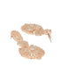 Rose Gold Toned Cubic Zircon Studded Designer Floral Dangler Earrings