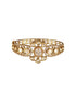 Gold Polish White Kundan Mossanaite Studded Floral Openable Kada Bracelet