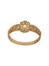 Gold Polish White Kundan Mossanaite Studded Floral Openable Kada Bracelet