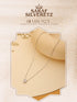 925 Sterlling Silver CZ Studded Oval AD Solitaire Pendant Necklace & Chain