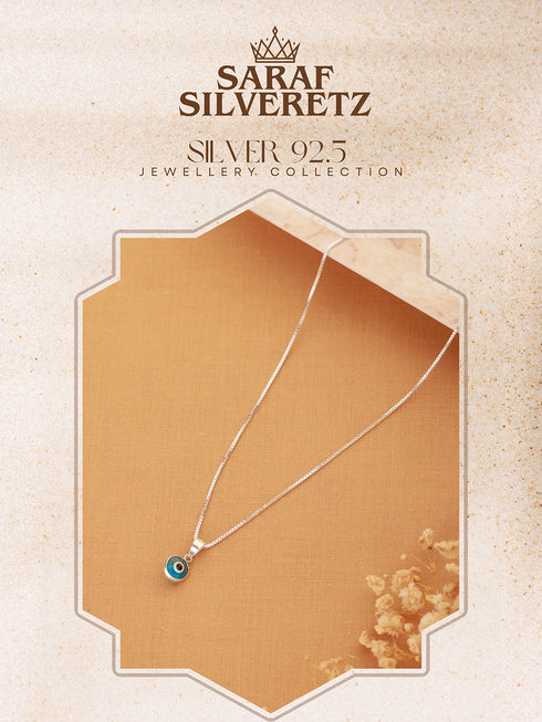 925 Sterling Silver Minimal Dailywear Evil Eye Locket Necklace & Chain
