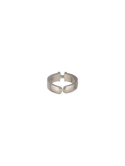 SARAF TRENDZ Anti-tarnish Silver-Plated AD-Studded Enamelled Adjustable Finger Ring