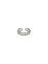 SARAF TRENDZ Anti-tarnish Silver-Plated CZ Stones-Studded Minimal Band Finger Ring