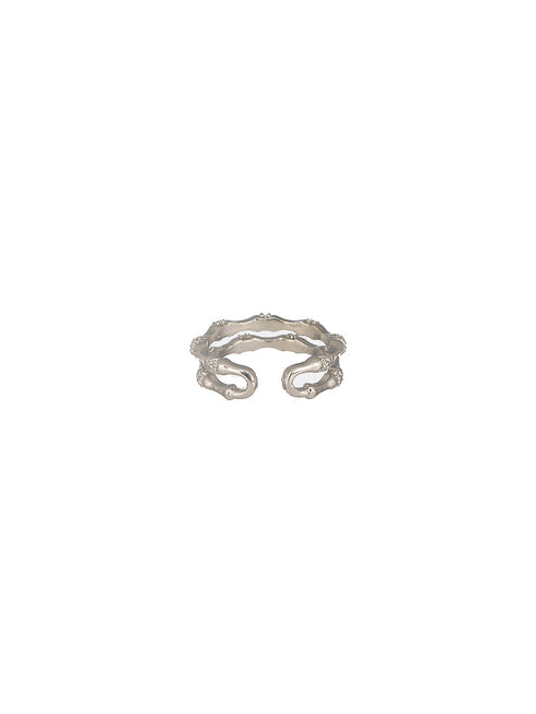 SARAF TRENDZ Anti-tarnish Silver-Plated CZ Stones-Studded Minimal Band Finger Ring