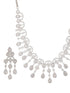 Silver Toned AD Studded Luxe Designer Necklace Jewellery Set