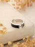 SARAF TRENDZ Anti-tarnish Silver-Plated AD-Studded Enamelled Adjustable Finger Ring
