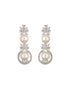 Silver Toned AD & Pearl Beaded Statement Necklace Jewellery Set