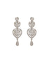 Silver Plated Zircon Studded Heart Shaped Designer Pendant Jewellery Set
