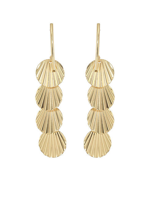 Anti-Tarnish Gold Plated Geometric Drop Down Eaarings